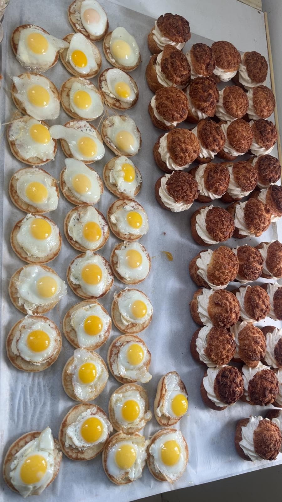 Mignardises Job’s Food : blinis œuf de caille et choux